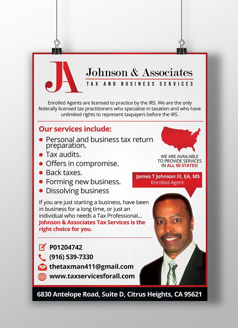 Advertisement Design by HYN Design for Johnson & Associates Tax Services | Design #3832474
