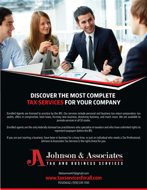 Advertisement Design by JCR for Johnson & Associates Tax Services | Design: #3775279