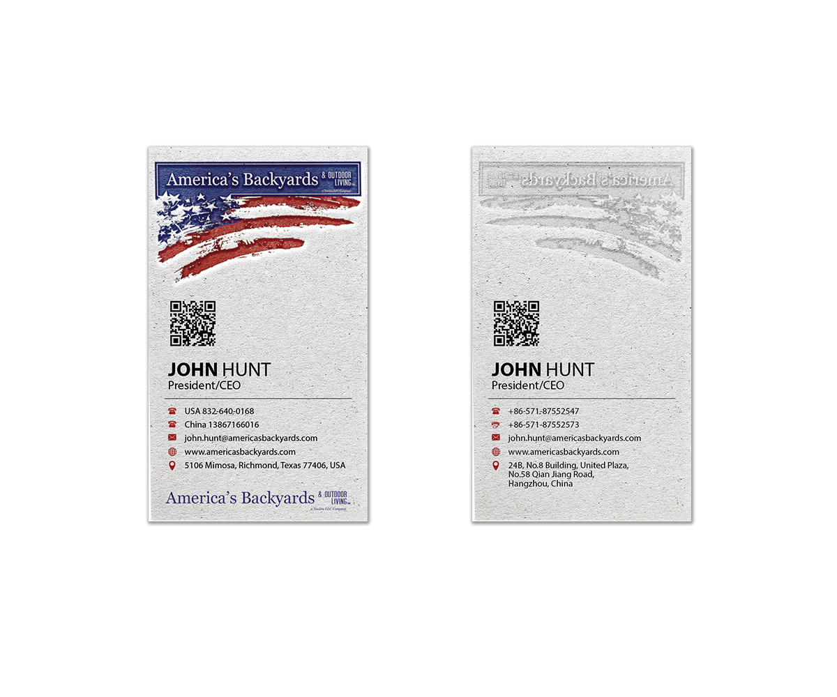 Business Card Design by BASSA for America's Backyards & Outdoor Living | Design #3850951