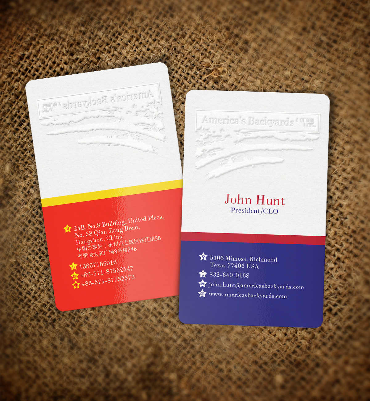 Business Card Design by Nelsur for America's Backyards & Outdoor Living | Design #3801655