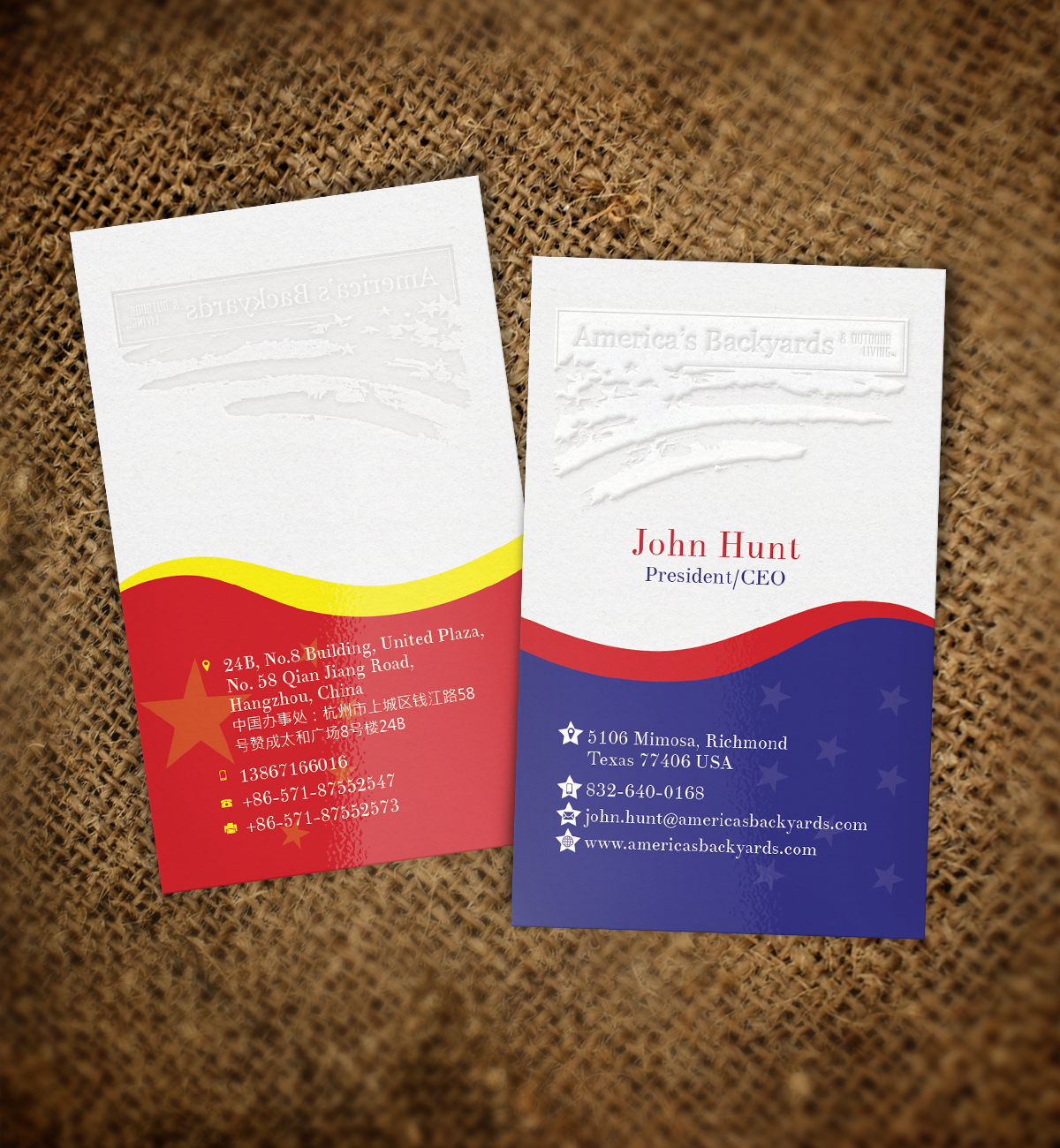 Business Card Design by Nelsur for America's Backyards & Outdoor Living | Design #3801661