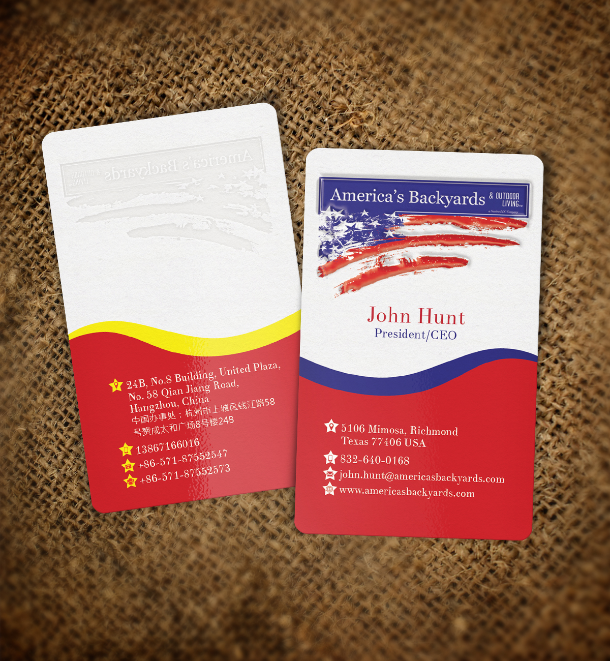 Business Card Design by Nelsur for America's Backyards & Outdoor Living | Design #3801673