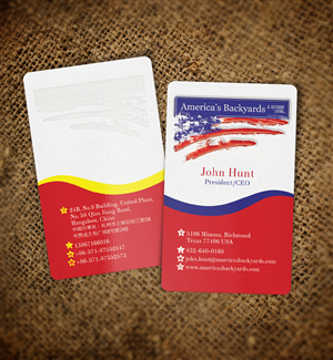 Business Card Design by Nelsur for America's Backyards & Outdoor Living | Design: #3801673