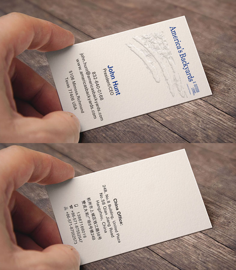 Business Card Design by Poonam Gupta for America's Backyards & Outdoor Living | Design: #3871983
