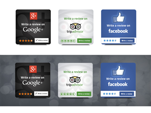 3 x website images to encourage Google+, Facebook and Tripadvisor reviews
