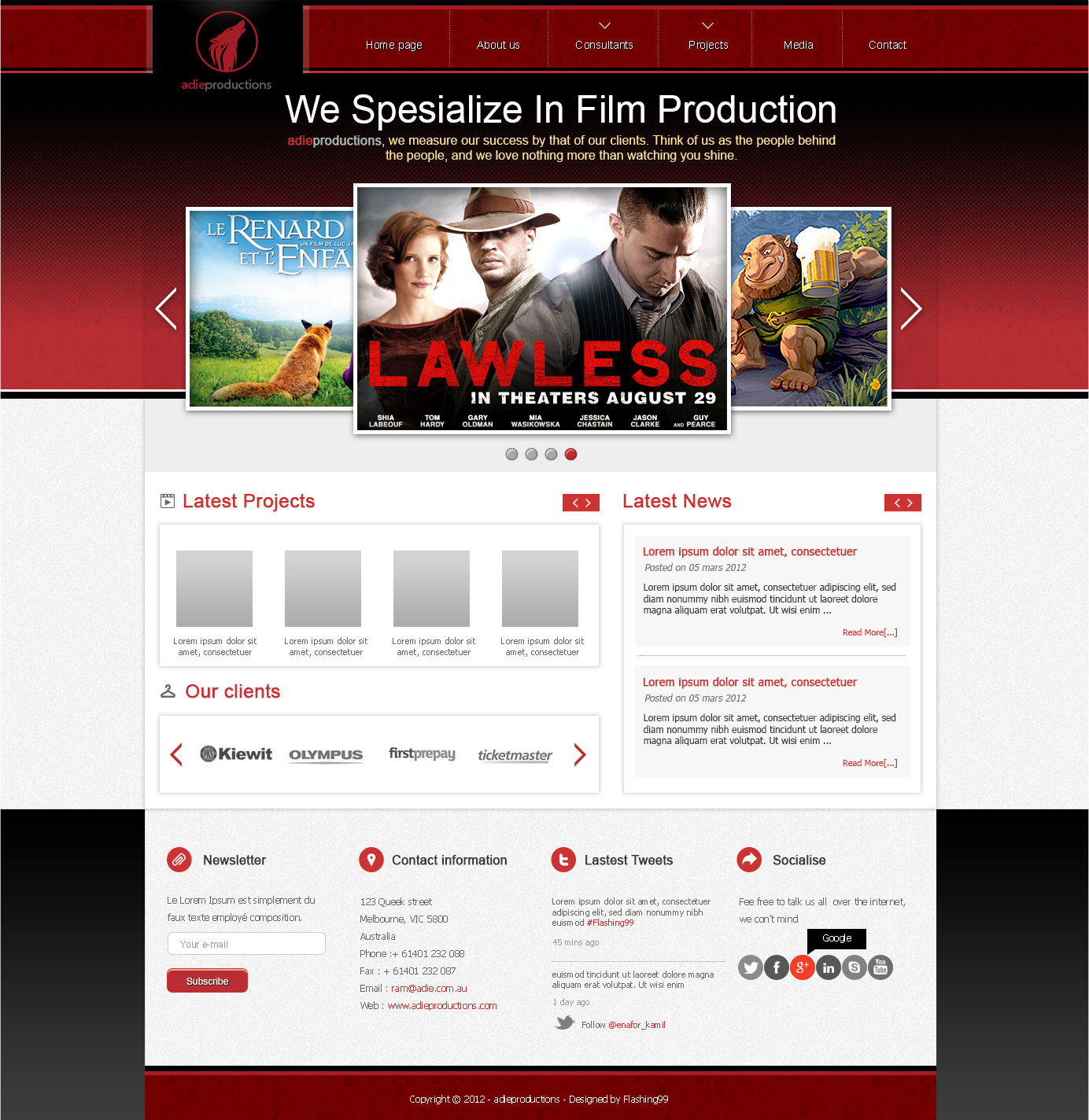 Web Design by mouallem zoheir for Adie Productions | Design #993316