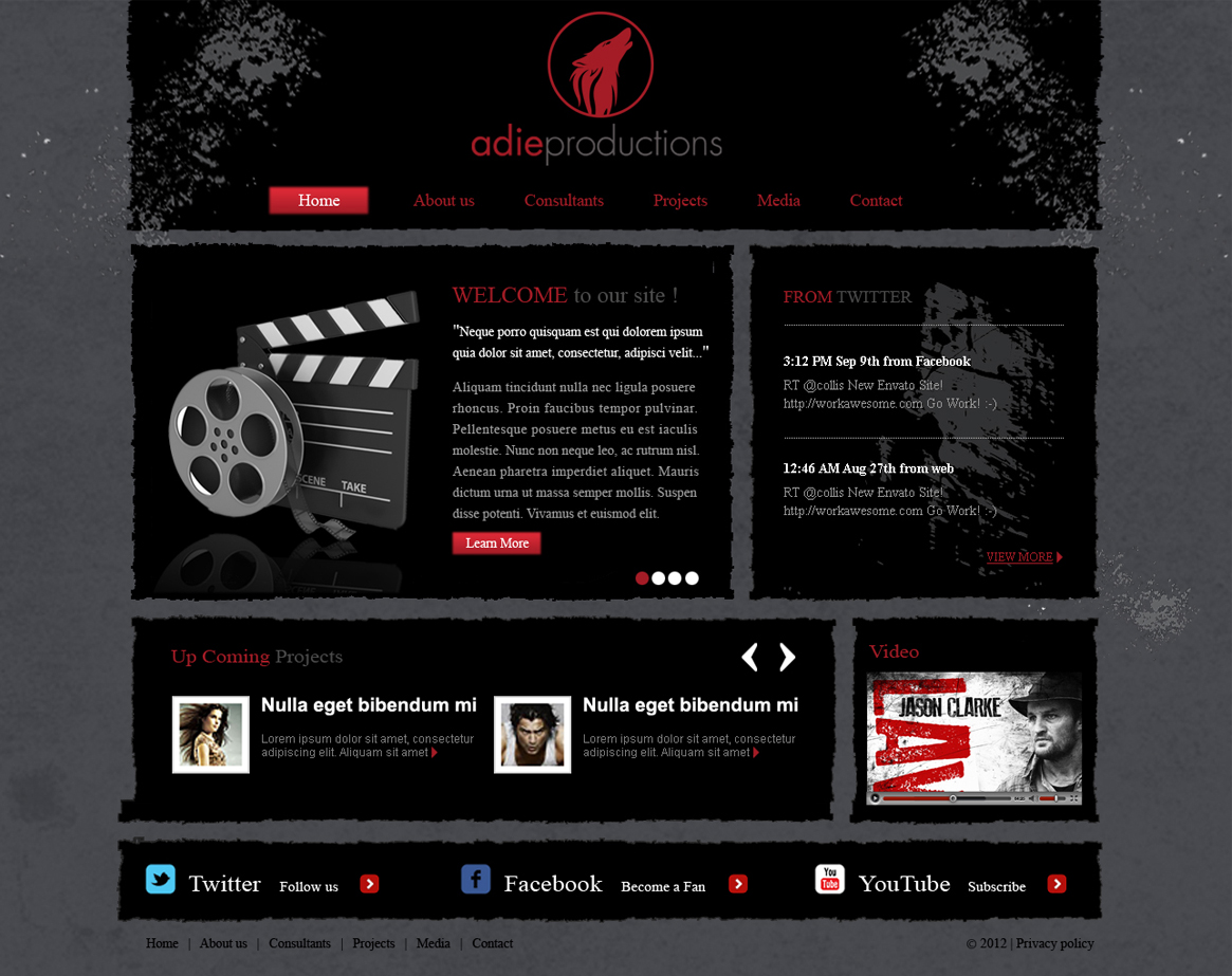 Diseño Web por Desire Design Solutions para Adie Productions | Diseño #990763