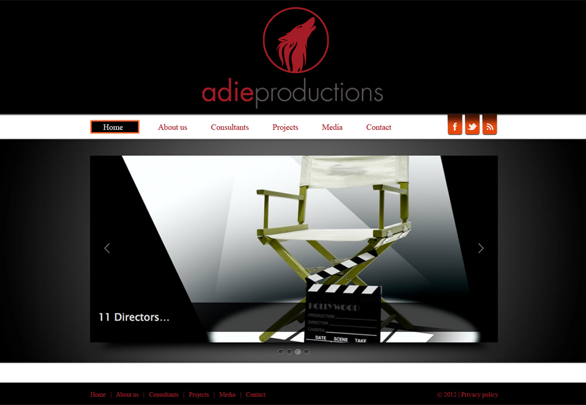 Diseño Web por Desire Design Solutions para Adie Productions | Diseño #990857