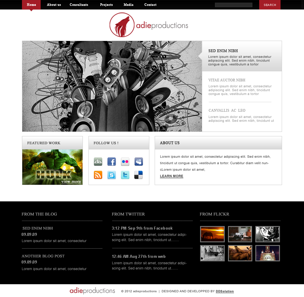 Web Design by Desire Design Solutions for Adie Productions | Design #990888