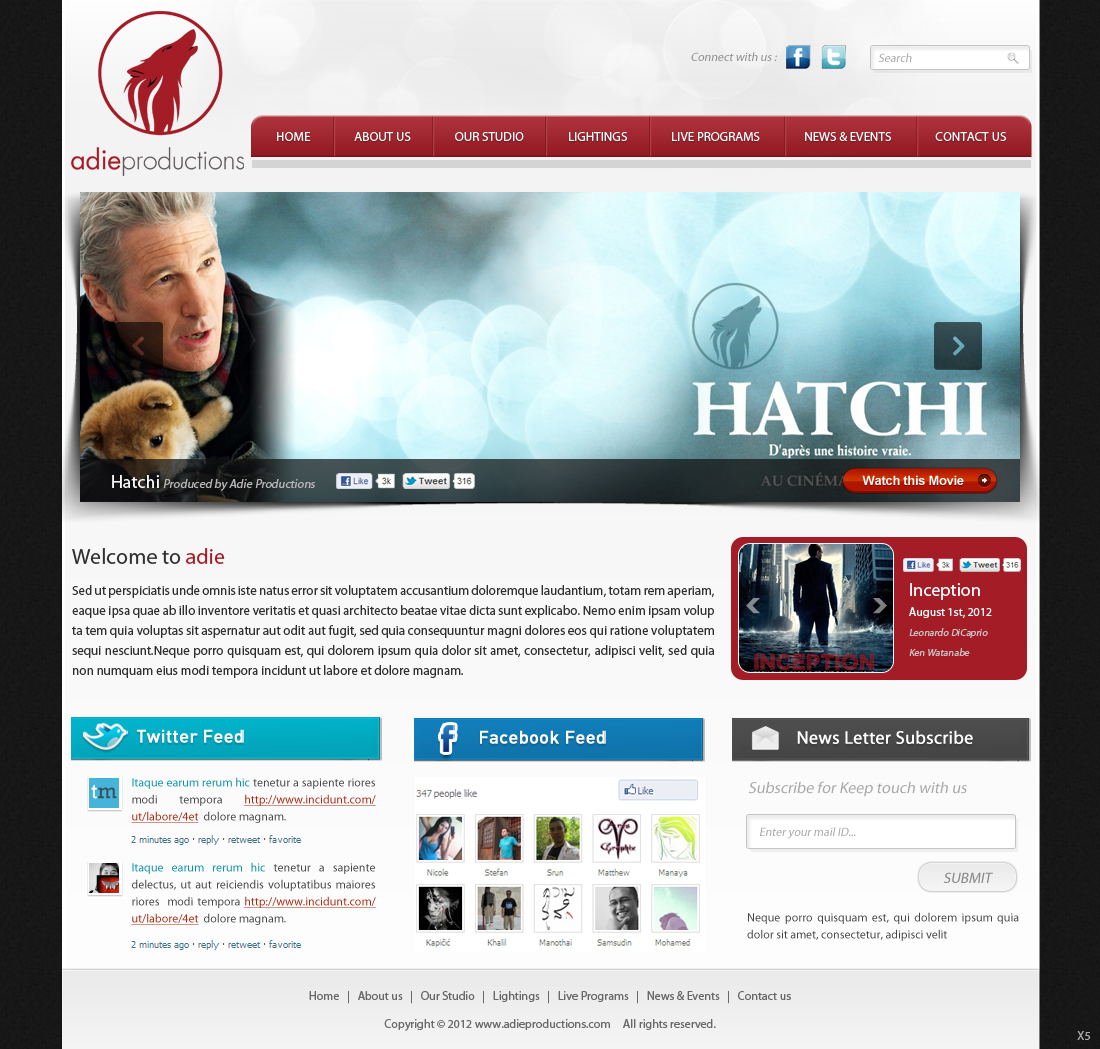 Diseño Web por pb para Adie Productions | Diseño #1000332