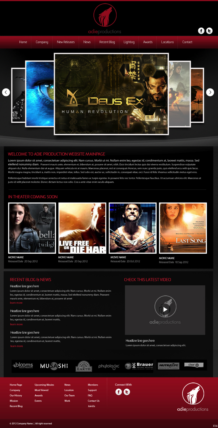 Diseño Web por pb para Adie Productions | Diseño #991601