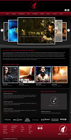 Web Design by pb for Adie Productions | Design: #991601