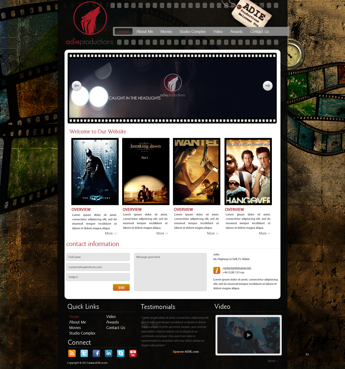 Web-Design von pb für Adie Productions | Design #999924