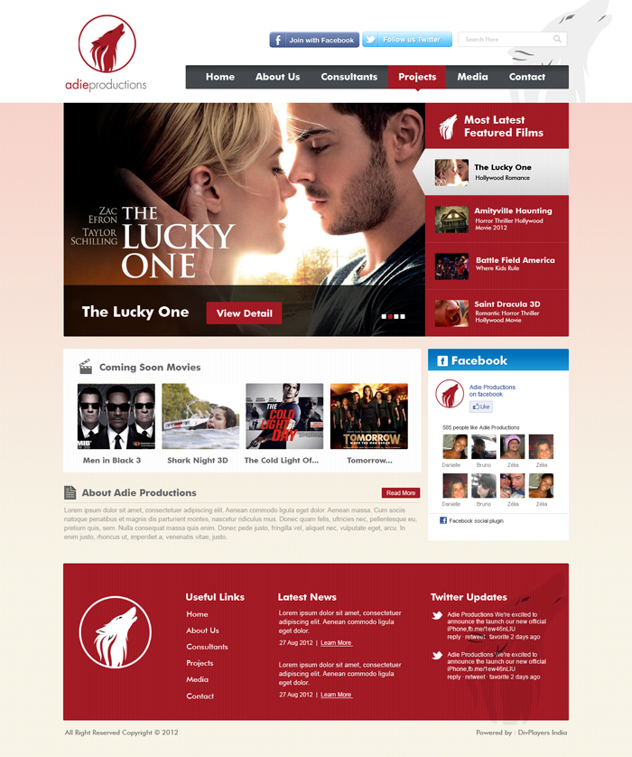 Diseño Web por the-lion-king para Adie Productions | Diseño #990983