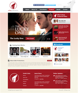 Web Design by the-lion-king for Adie Productions | Design: #990983