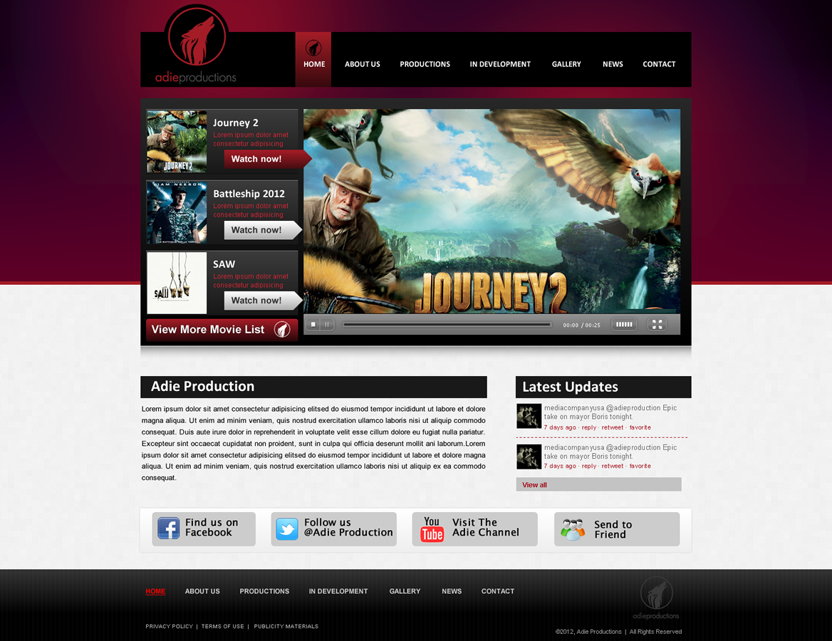 Web-Design von Sbss für Adie Productions | Design #1003725