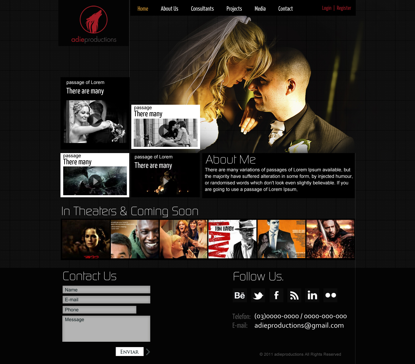 Diseño Web por spsingh para Adie Productions | Diseño #1006917