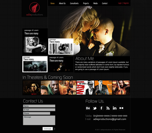Web Design by spsingh for Adie Productions | Design #1006917