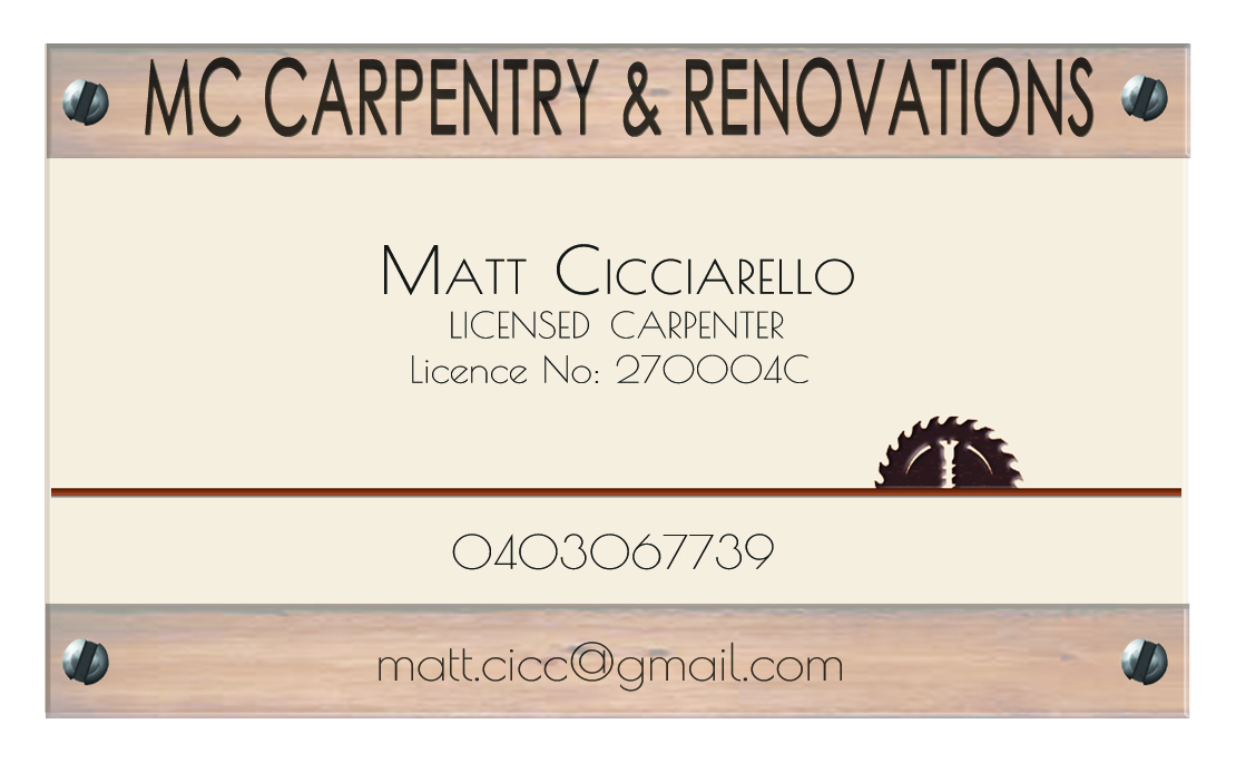 Business Card Design by izyan for MC Carpentry & Renovations | Design #3762526