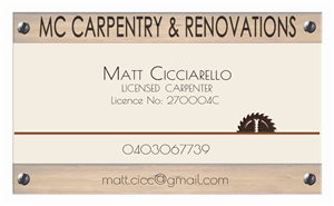 Business Card Design by izyan for MC Carpentry & Renovations | Design #3762526