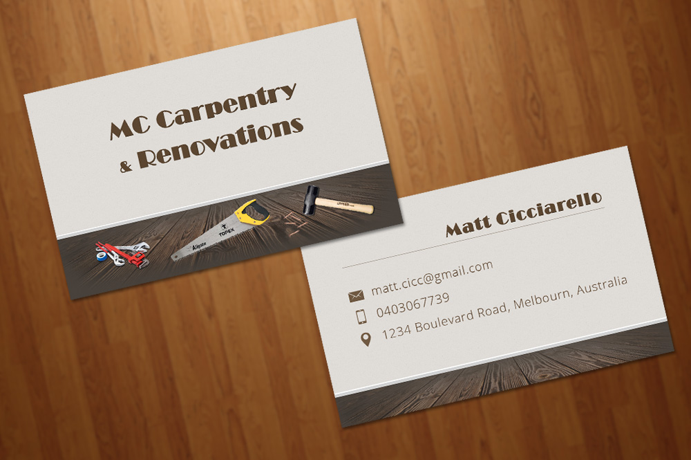 Business Card Design by katerina.topuzovska for MC Carpentry & Renovations | Design #3757973