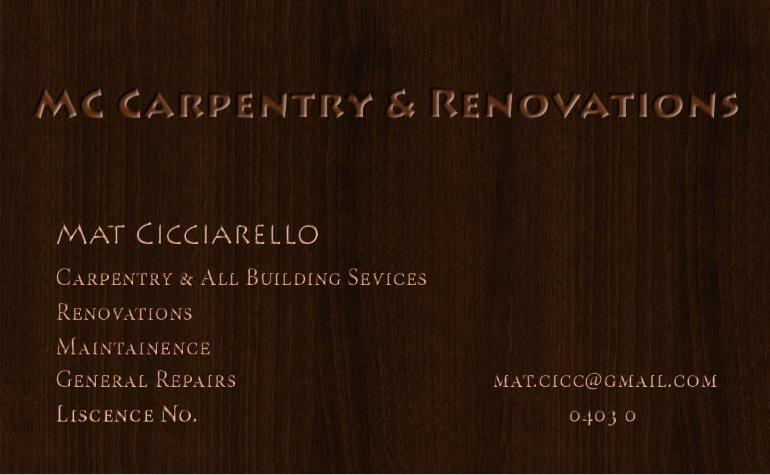 Business Card Design by Daniyal Saeed for MC Carpentry & Renovations | Design #3757686