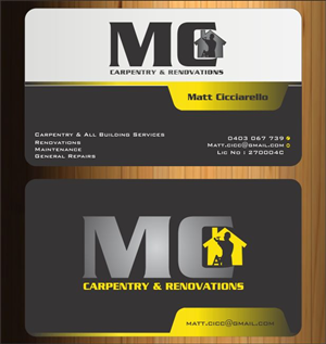 Business Card Design by Imagination for MC Carpentry & Renovations | Design: #3774137