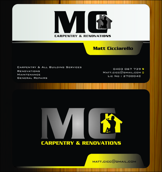 Business Card Design by Imagination for MC Carpentry & Renovations | Design #3774162