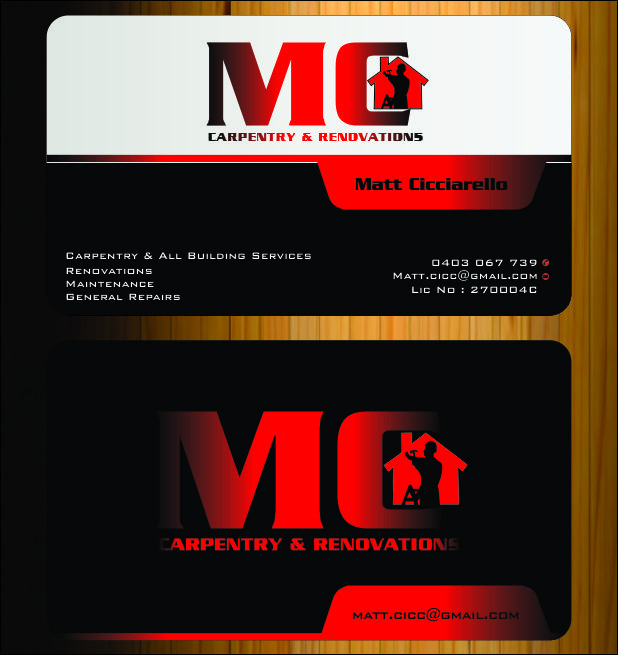 Business Card Design by Imagination for MC Carpentry & Renovations | Design #3774221