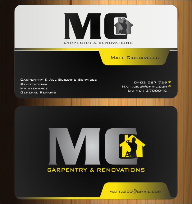 Business Card Design by Imagination for MC Carpentry & Renovations | Design #3783971
