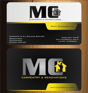 Business Card Design by Imagination for MC Carpentry & Renovations | Design: #3783971