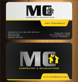 Business Card Design by Imagination for MC Carpentry & Renovations | Design: #3784706