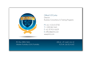 Business Card Design by Design by Belinda Gillies for WENCLIFF Business Group Pty T/as PIM Training & Consultancy | Design: #3761813