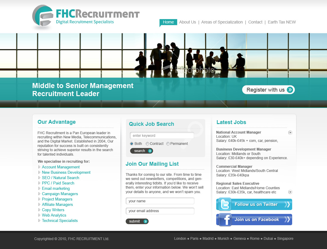 Web Design by Sky Ram for FHC Recruitment | Design #121384