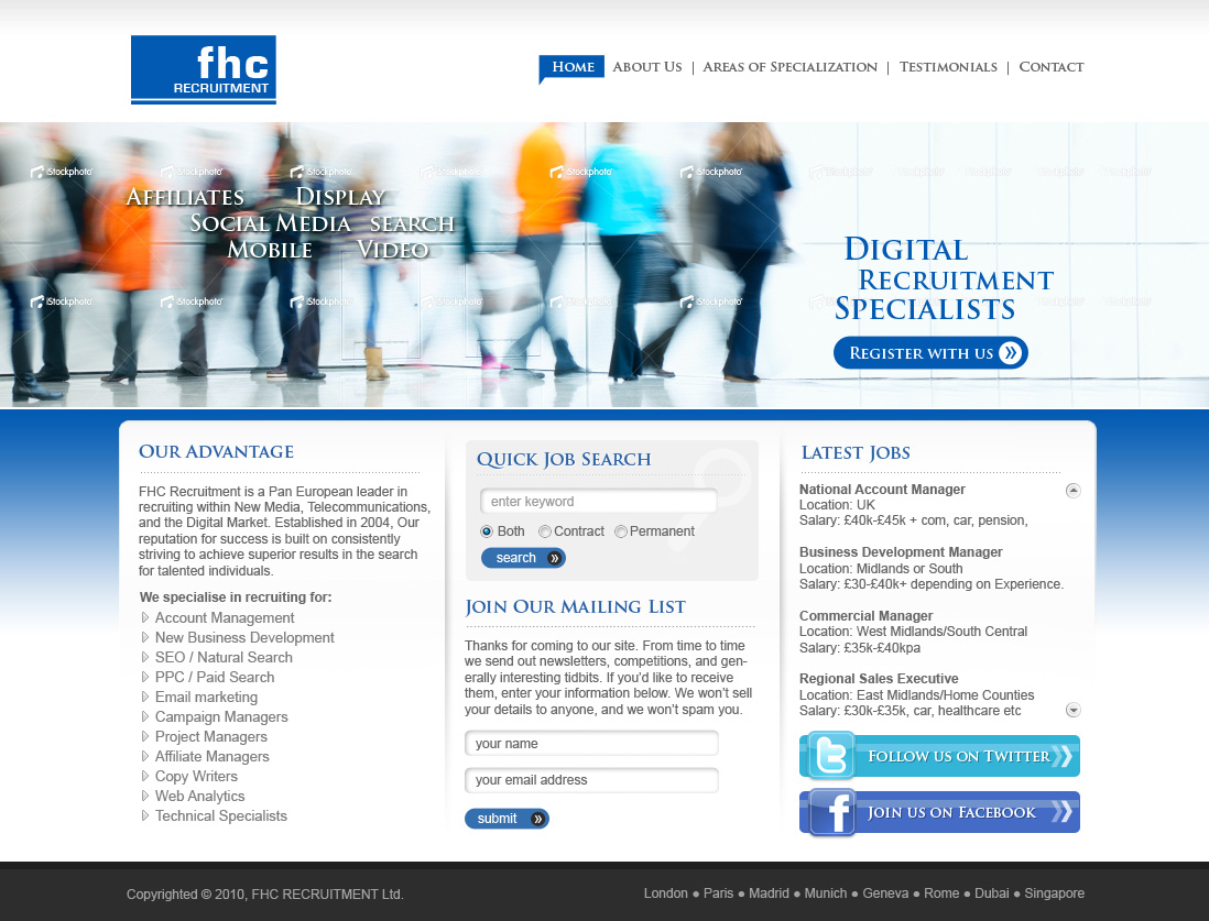 Web Design by Sky Ram for FHC Recruitment | Design #254606