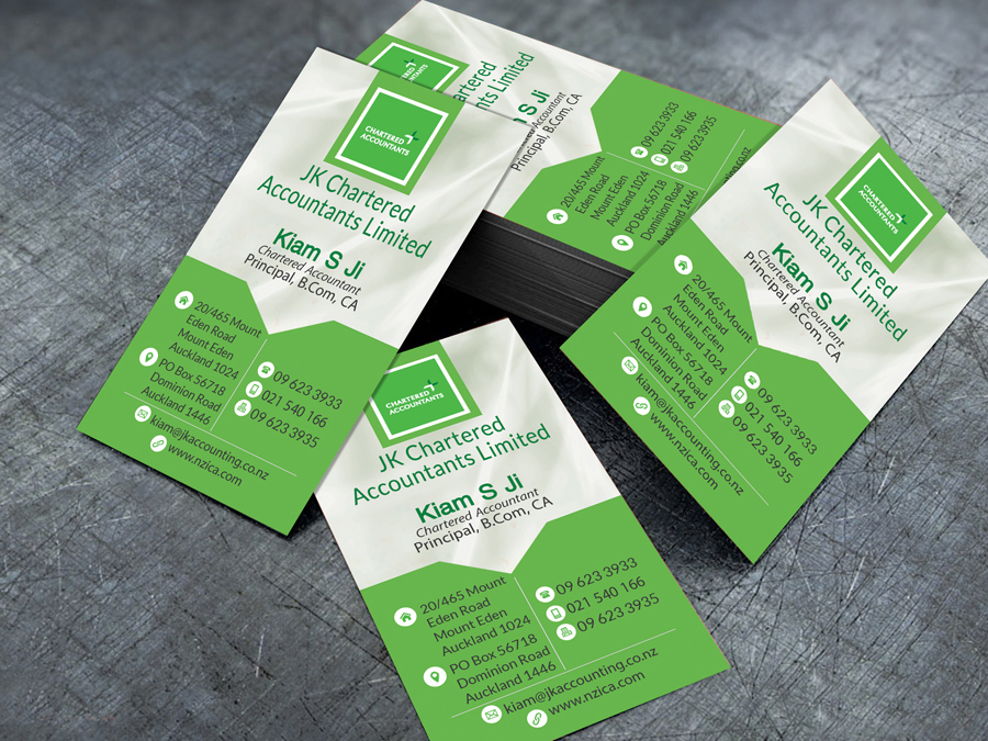 Business Card Design by letsgoguru for JK chartered Accountants | Design #3778796