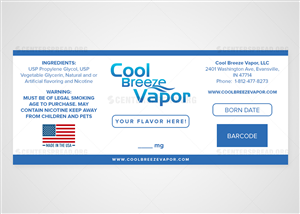 Label Design by CENTERSPREAD for cool breeze vapor | Design: #3791685