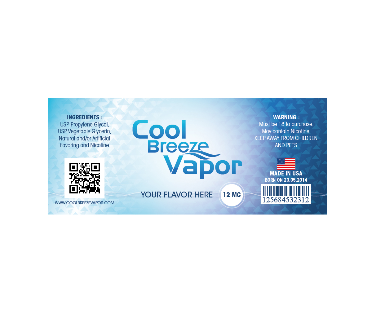 Label Design by Com1escale for cool breeze vapor | Design: #3805382