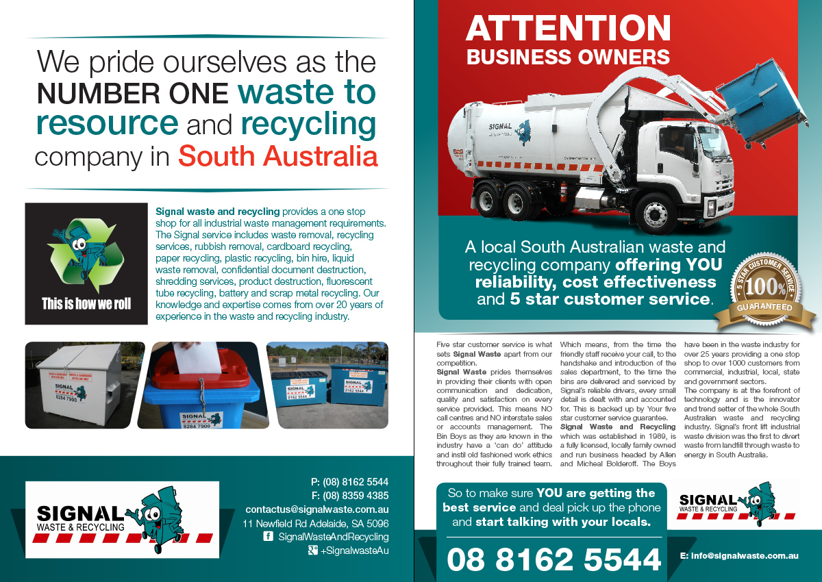 Brochure Design by ceramicristi for Signal waste and recycling | Design #3863983
