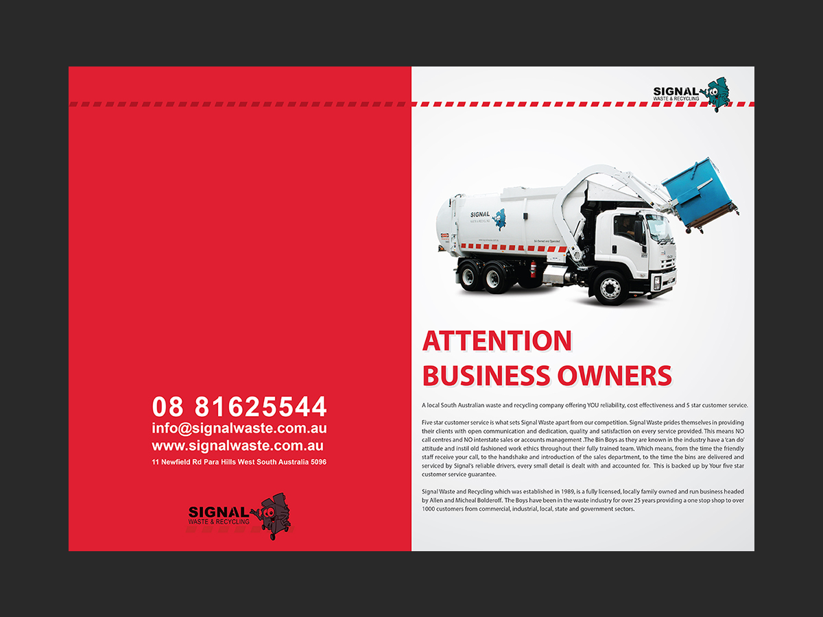 Brochure Design by creativevis for Signal waste and recycling | Design #3807338