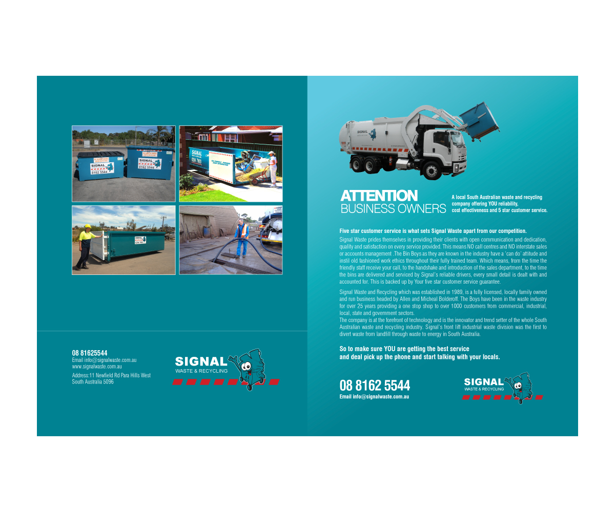 Brochure Design by Birdesign for Signal waste and recycling | Design #3828848
