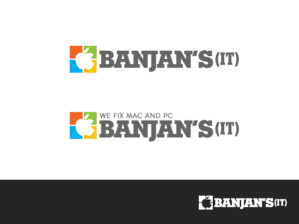 Logo Design by HexSeven Designs for BANJAN'S IT & NHPS Computer Services | Design #1010065