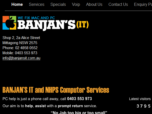 Logo Design by HexSeven Designs for BANJAN'S IT & NHPS Computer Services | Design #1010078