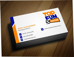 Business Card Design by AwsomeD for Top Fun Soccer | Design: #3771337