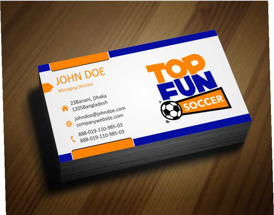 Business Card Design by AwsomeD for Top Fun Soccer | Design #3771339
