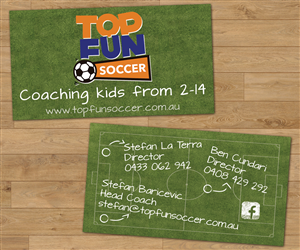 Business Card Design by uncionproducciones for Top Fun Soccer | Design #3796233