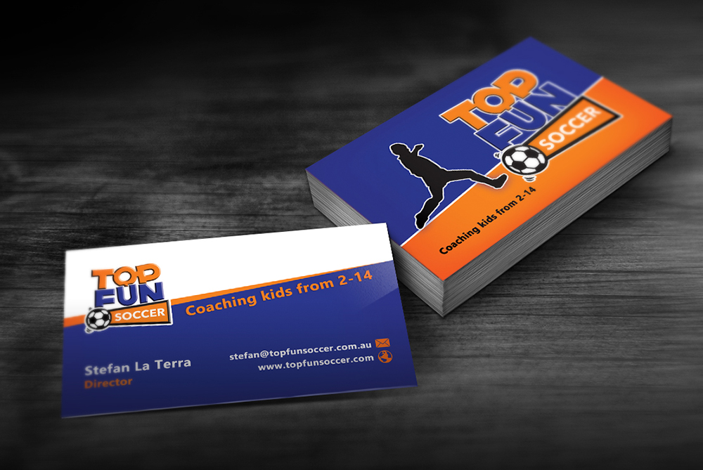 Business Card Design by creationz2011 for Top Fun Soccer | Design #3797345