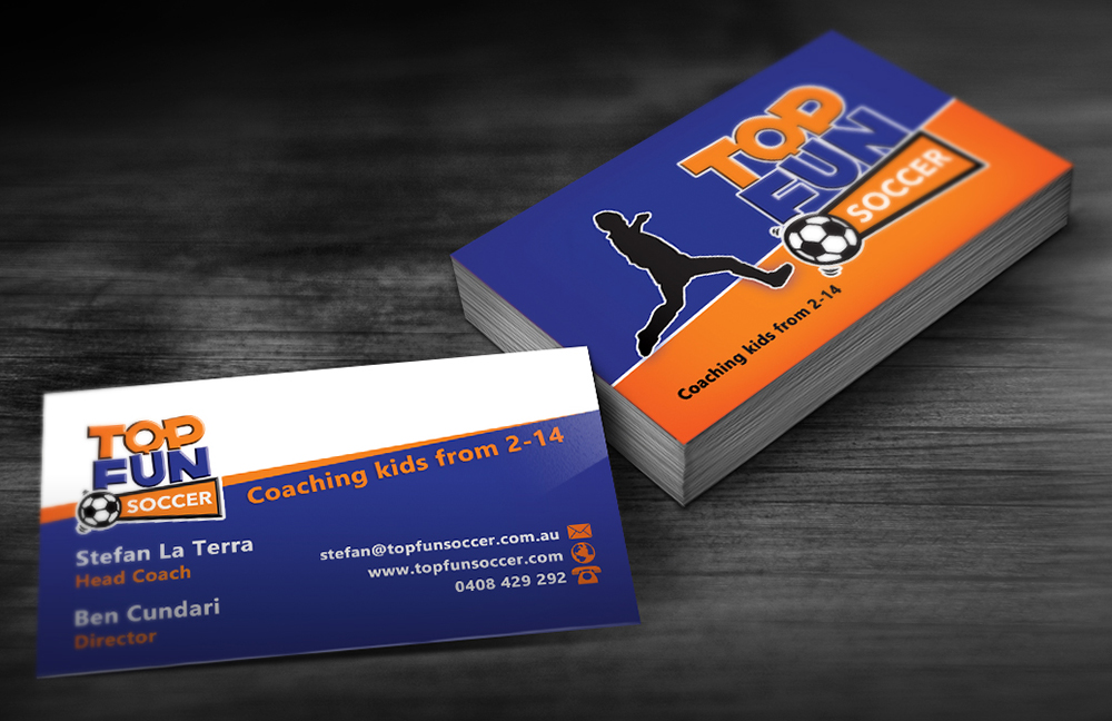 Business Card Design by creationz2011 for Top Fun Soccer | Design #3853724