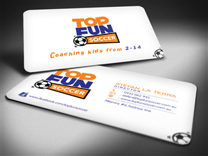 Business Card Design by FutureDesigne for Top Fun Soccer | Design: #3806277