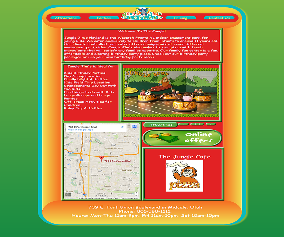 Web Design by Favwebsolutions for Jungle Jim''s Playland | Design #3858819